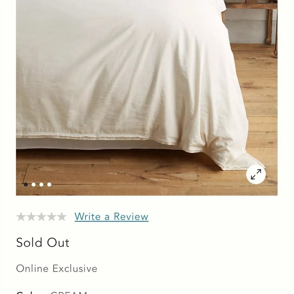 Anthropologie Relaxed Linen-Cotton Duvet Cover Size Full NWT